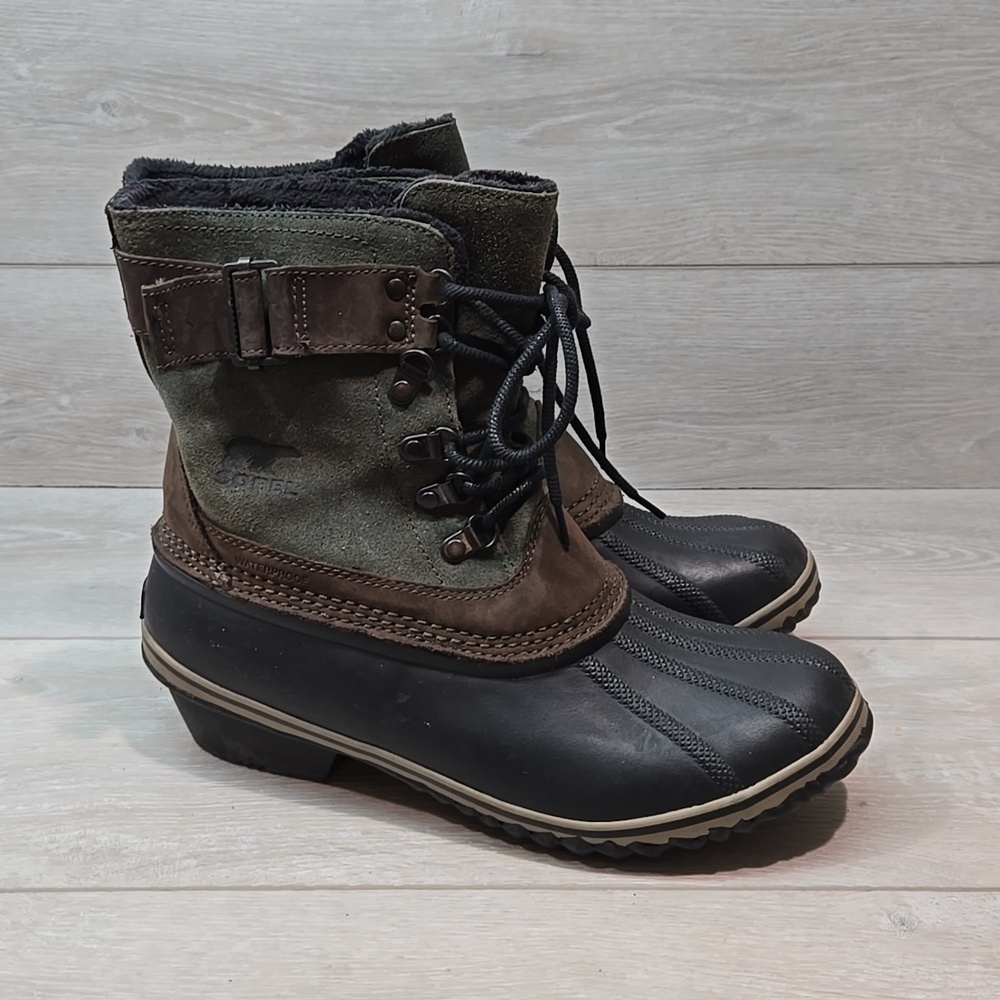 Sorel Women NL2125-286 Leather Duckboots Rubber boots shoes sz 10